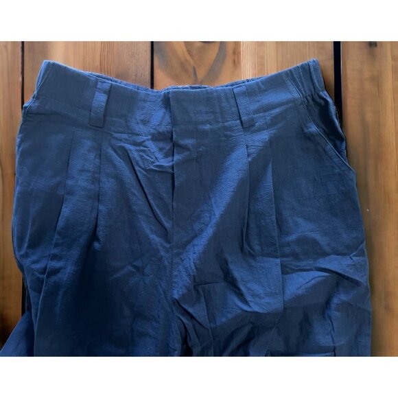 Halara High Waisted Plicated Side Pocket Wide Leg Pants Sz XL Womens Navy Blue F - Picture 8 of 8